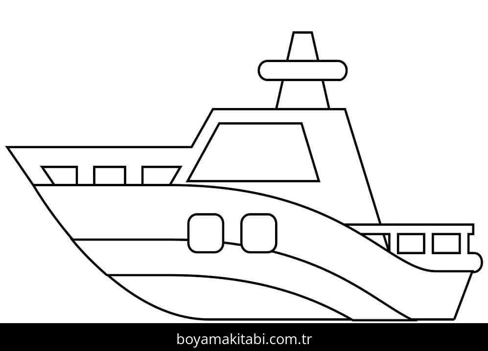 Gemi boyama sayfası – sanatsal çalışma, çocuklar için