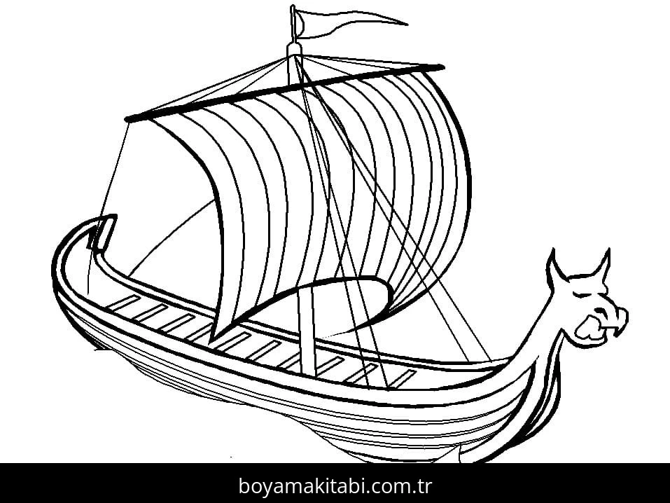 Gemi boyama sayfası – yaratıcılık, eğlenceli etkinlik