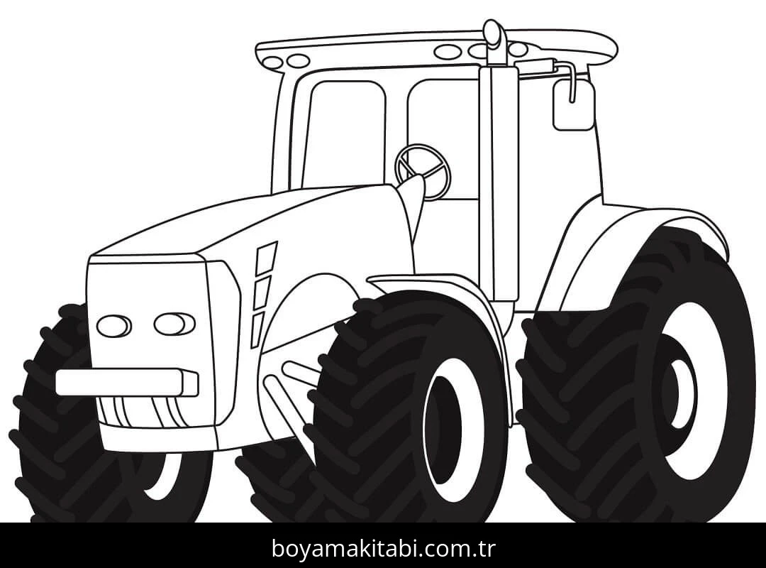 Traktör boyama sayfası – kolay boyama, eğitici aktivite