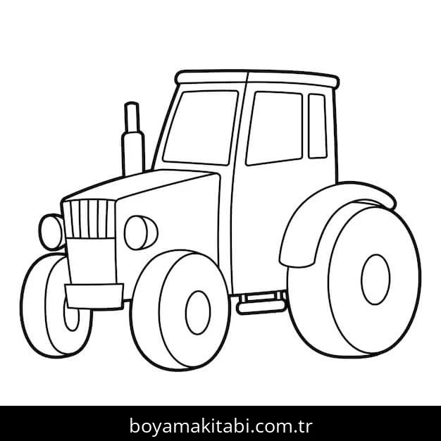 Traktör boyama sayfası – sanatsal çalışma, çocuklar için