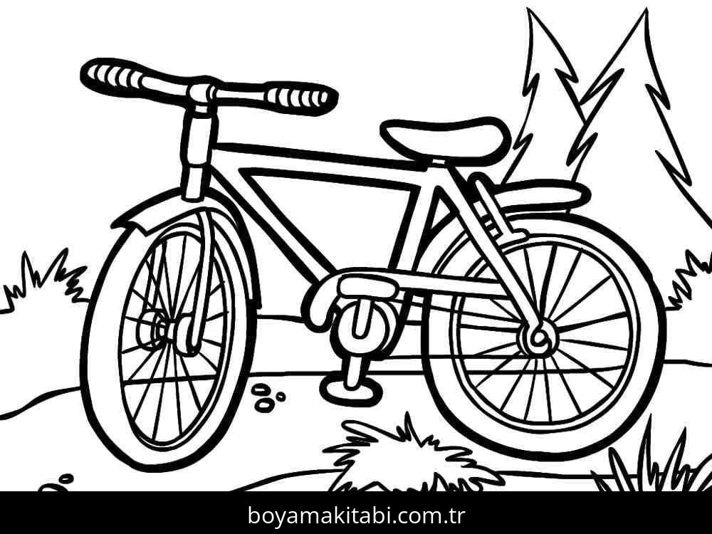 Bisiklet boyama sayfası – sevimli karakter, sanatsal çalışma