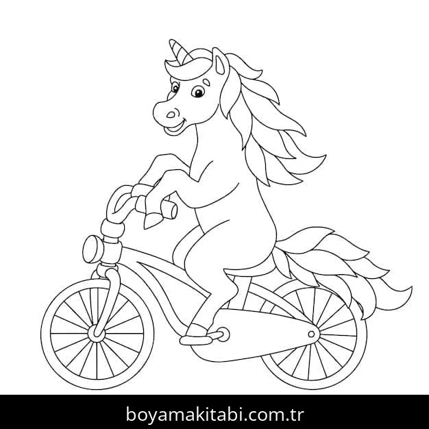Bisiklet boyama sayfası – eğitici aktivite, yaratıcılık