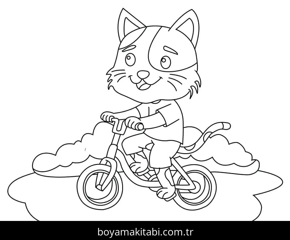 Bisiklet boyama sayfası – keyifli zaman, renkli çizimler