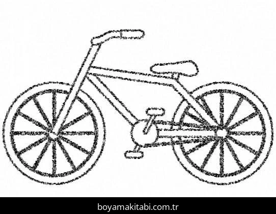 Bisiklet boyama sayfası – PDF indir, sevimli karakter