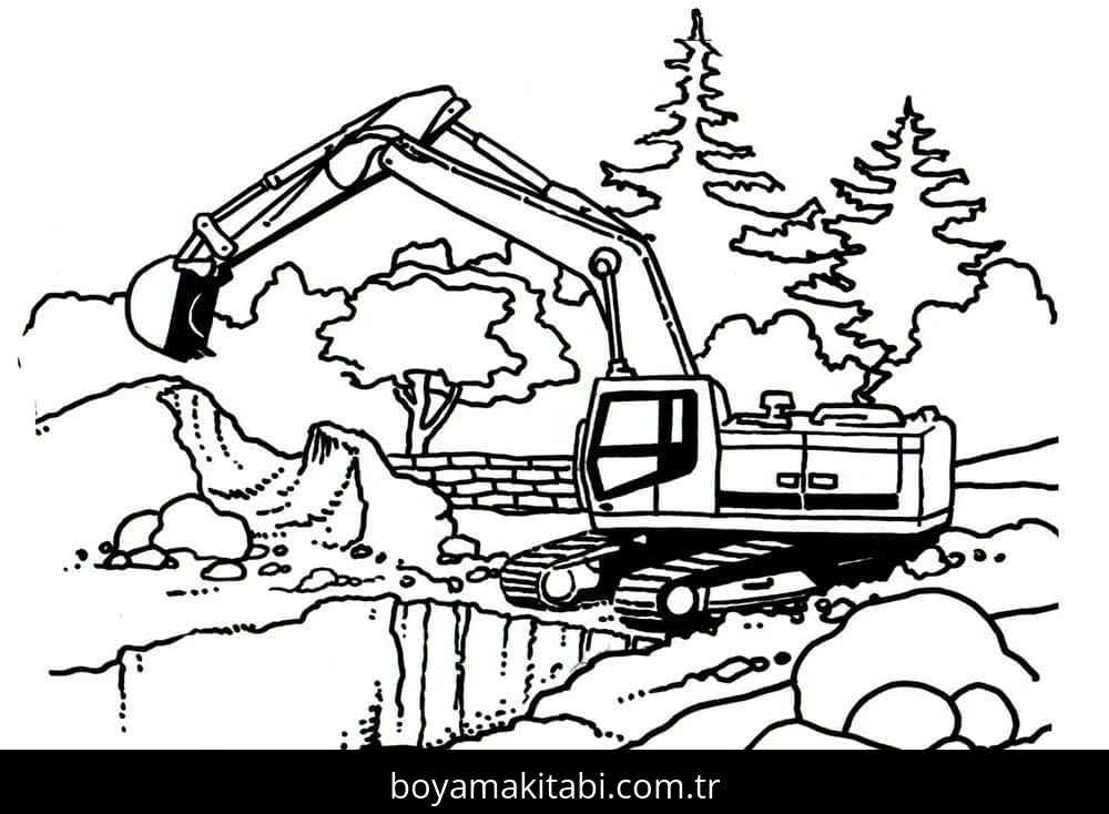 Kepçe boyama sayfası – kolay boyama, eğitici aktivite