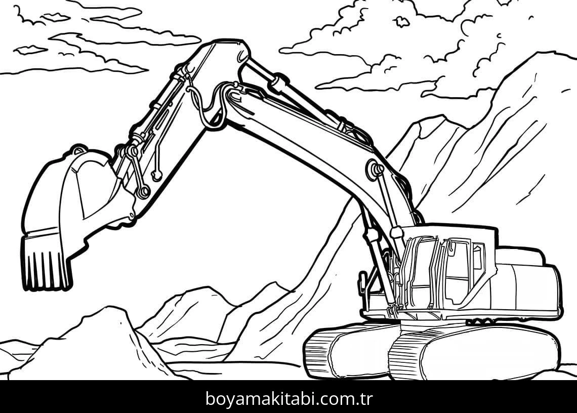 Kepçe boyama sayfası – çocuklar için, çizgi film temalı