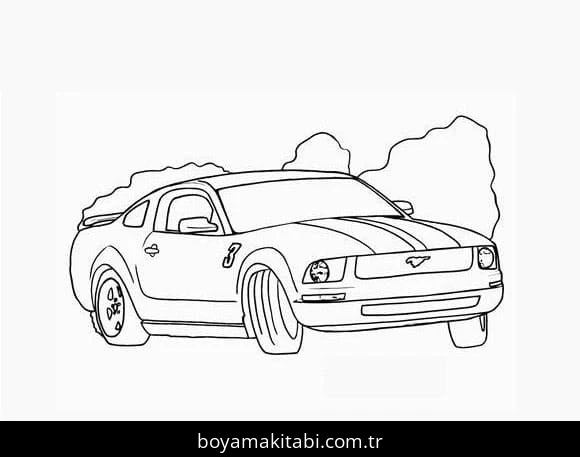 Araba boyama sayfası – boyama etkinliği, çocuk aktivitesi