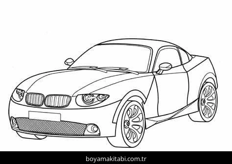 Araba boyama sayfası – çocuk aktivitesi, PDF indir