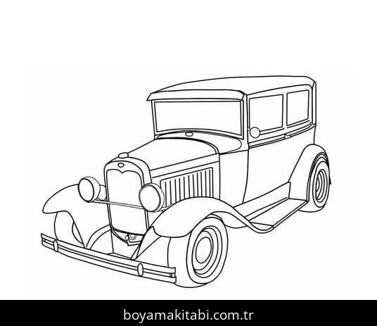 Araba boyama sayfası – basit çizim, kolay boyama