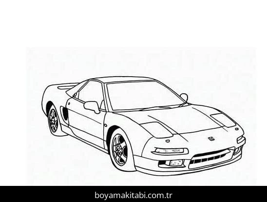 Araba boyama sayfası – kolay boyama, eğitici aktivite