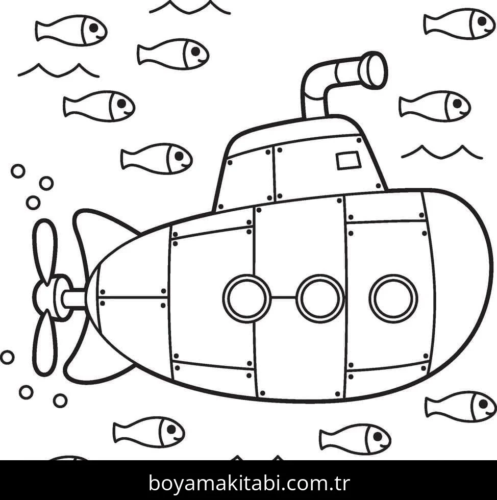 Denizaltı boyama sayfası #33 – okul öncesi, evde etkinlik