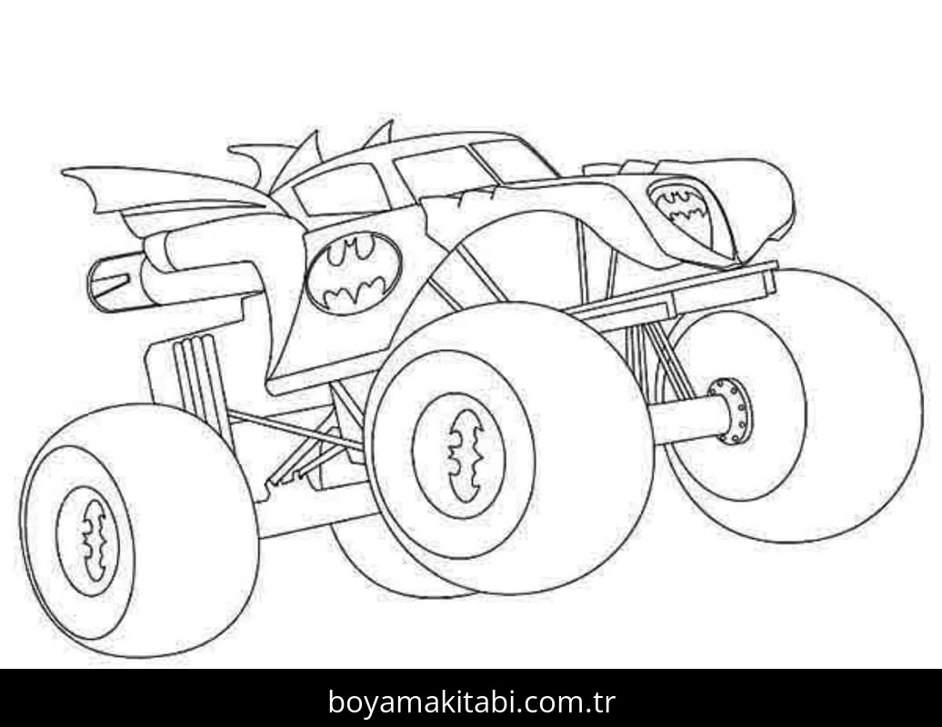 Monster Truck boyama sayfası – eğlenceli etkinlik, el becerilerini geliştirir