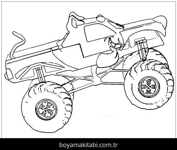 Monster Truck boyama sayfası – eğitici aktivite, yaratıcılık