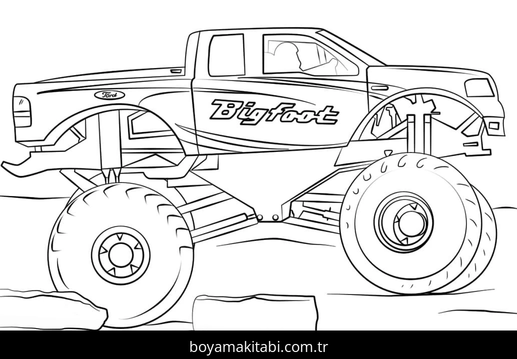 Monster Truck boyama sayfası – ücretsiz yazdır, boyama etkinliği