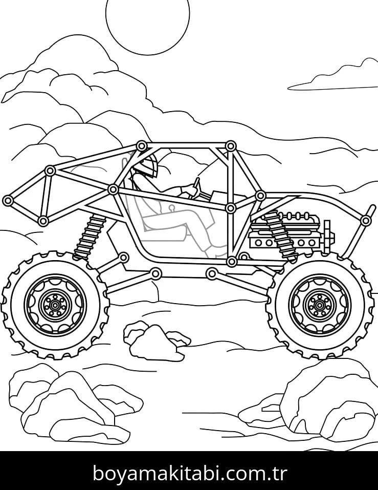 Monster Truck boyama sayfası – okul öncesi, evde etkinlik