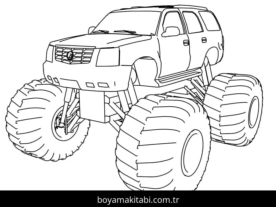 Monster Truck boyama sayfası – evde etkinlik, ücretsiz yazdır