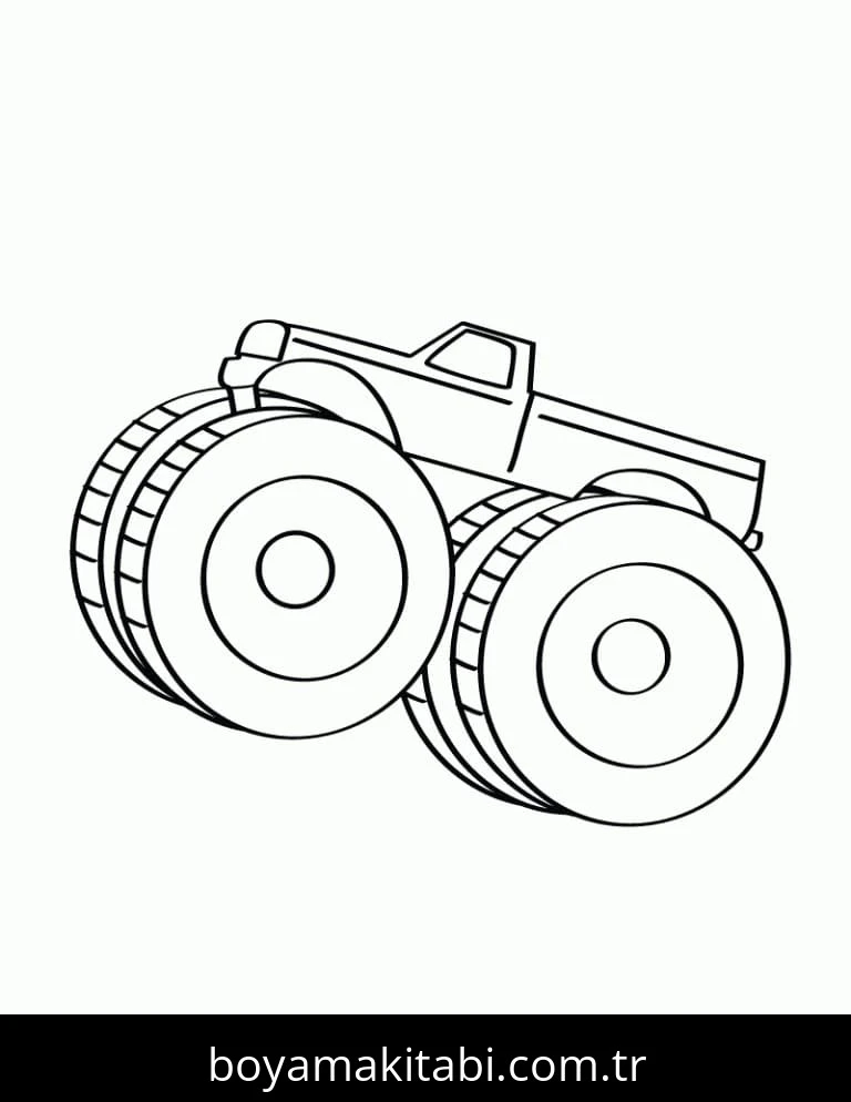 Monster Truck boyama sayfası – sanatsal çalışma, çocuklar için