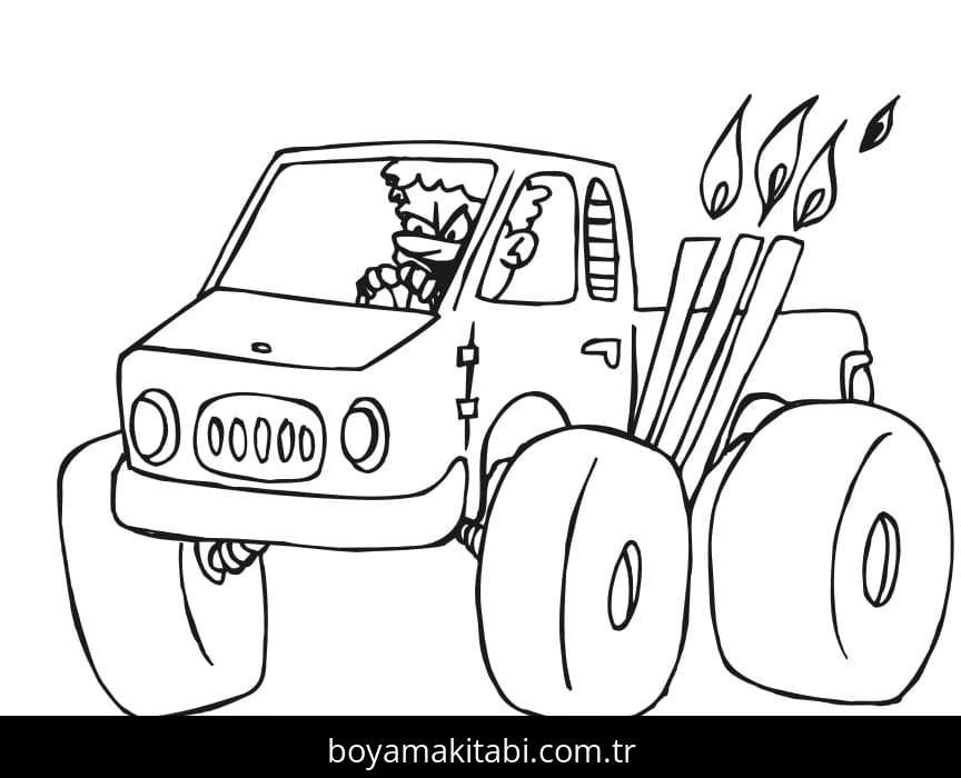 Monster Truck boyama sayfası – ücretsiz yazdır, boyama etkinliği