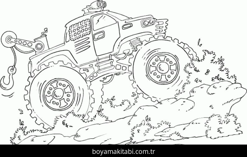 Monster Truck boyama sayfası – yaratıcılığı geliştirir, keyifli zaman