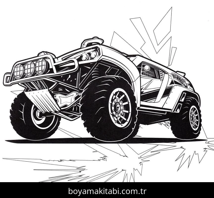 Hot Wheels boyama sayfası #19 – okul öncesi, evde etkinlik
