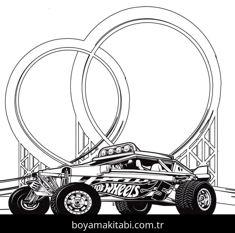 Hot Wheels boyama sayfası #41 – hayal gücünü besler, tamamen ücretsiz