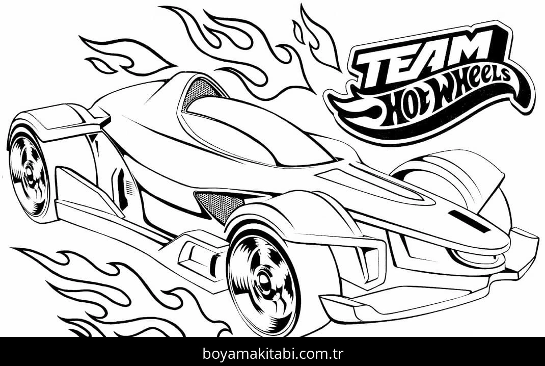 Hot Wheels boyama sayfası #54 – PDF indir, sevimli karakter