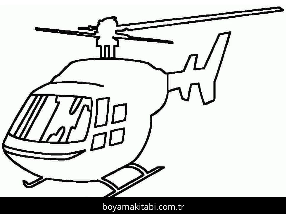 Helikopter boyama sayfası – eğlenceli etkinlik, el becerilerini geliştirir