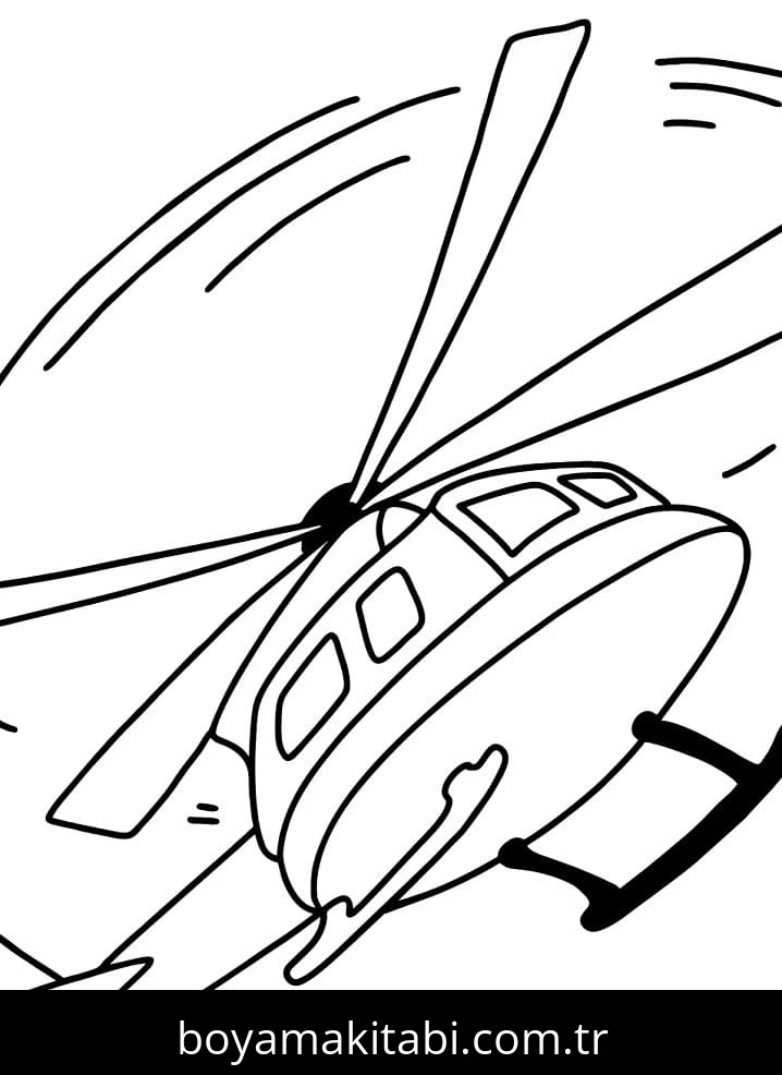 Helikopter boyama sayfası – yaratıcılığı geliştirir, keyifli zaman