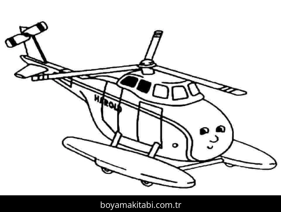 Helikopter boyama sayfası – eğlenceli etkinlik, el becerilerini geliştirir