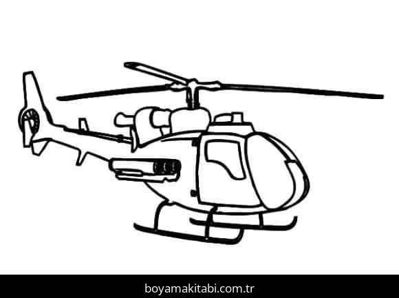 Helikopter boyama sayfası – yaratıcılığı geliştirir, keyifli zaman