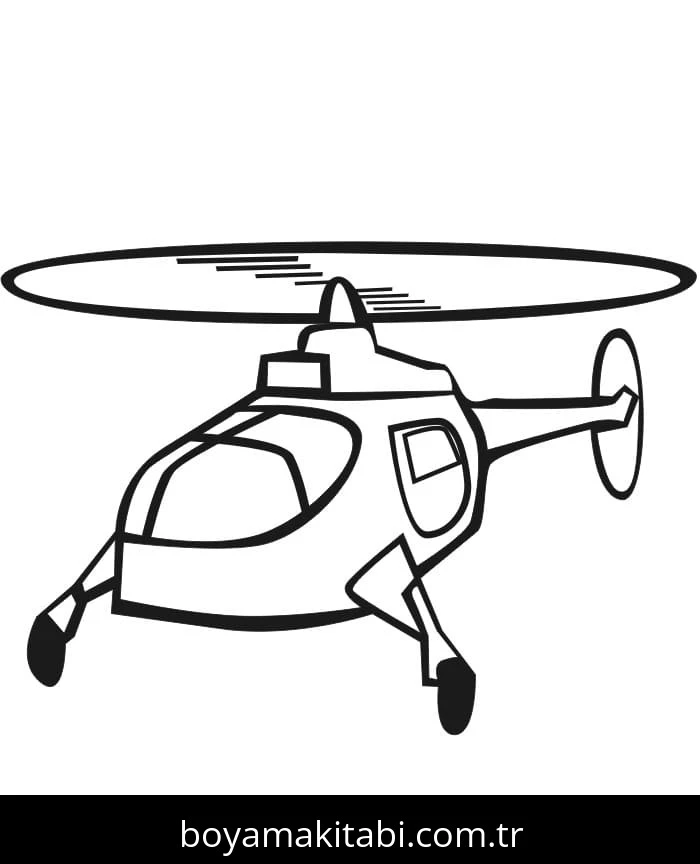 Helikopter boyama sayfası – okul öncesi, evde etkinlik