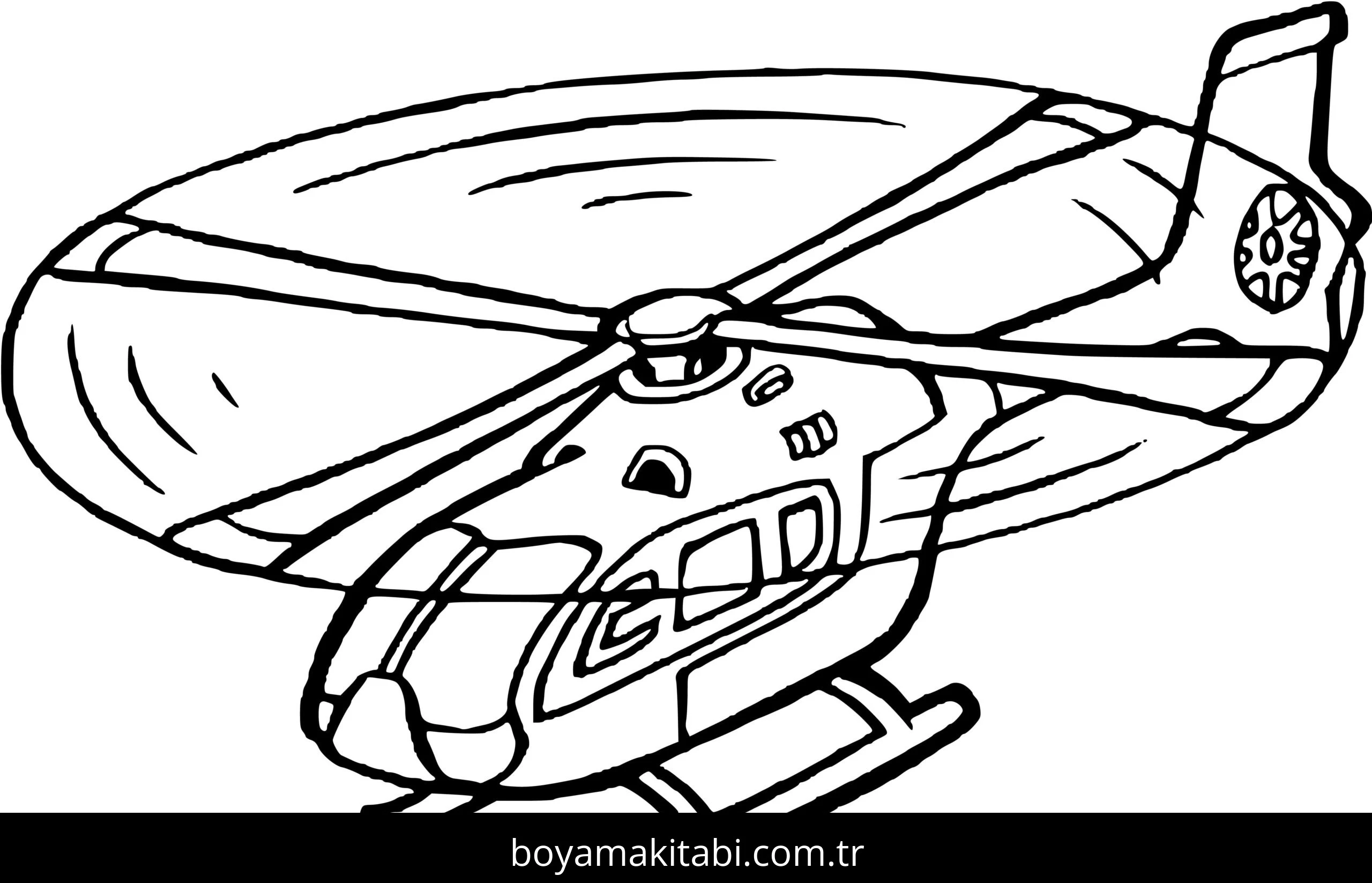 Helikopter boyama sayfası – boyama etkinliği, çocuk aktivitesi