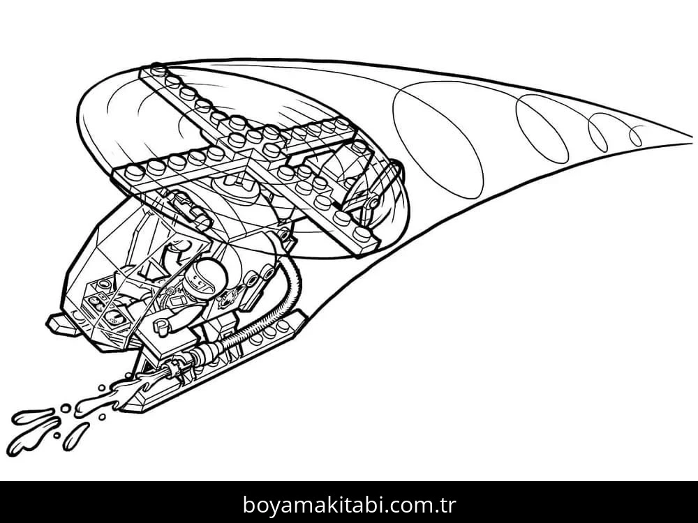 Helikopter boyama sayfası – sevimli karakter, sanatsal çalışma