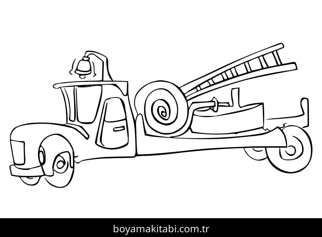 İtfaiye Aracı boyama sayfası – boyama etkinliği, çocuk aktivitesi