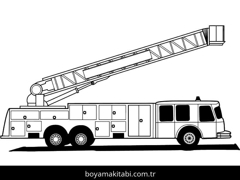 İtfaiye Aracı boyama sayfası – keyifli zaman, renkli çizimler