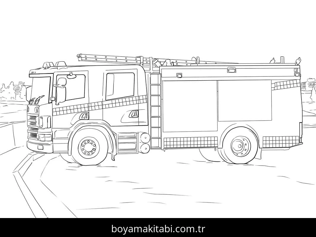 İtfaiye Aracı boyama sayfası – ücretsiz yazdır, boyama etkinliği