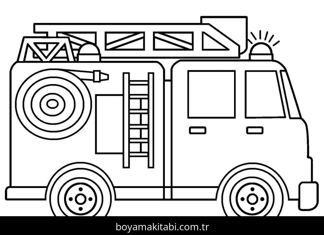 İtfaiye Aracı boyama sayfası – yaratıcılığı geliştirir, keyifli zaman