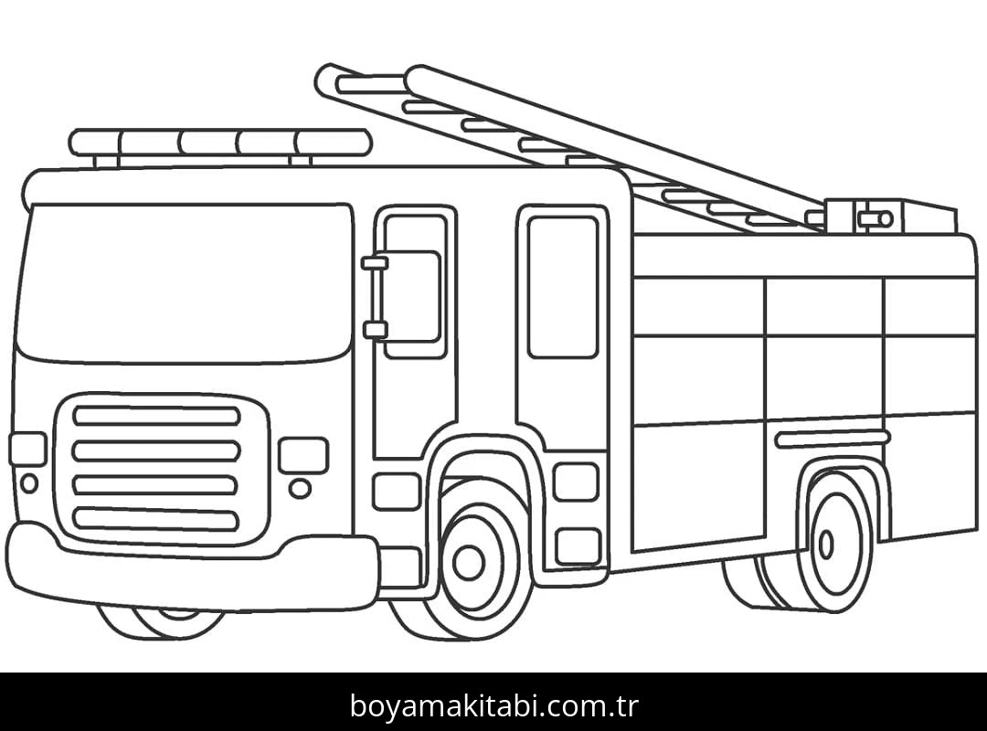 İtfaiye Aracı boyama sayfası – okul öncesi, evde etkinlik