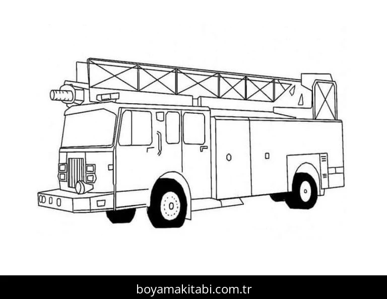 İtfaiye Aracı boyama sayfası – eğitici aktivite, yaratıcılık
