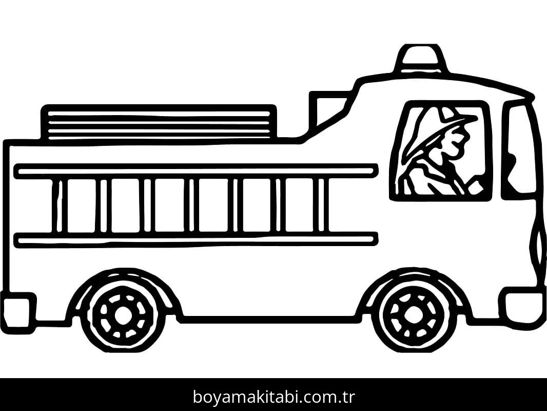 İtfaiye Aracı boyama sayfası – yaratıcılık, eğlenceli etkinlik