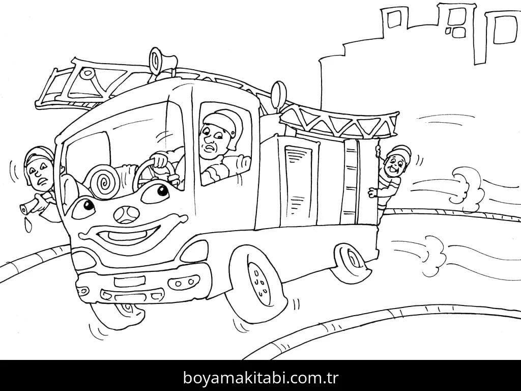 İtfaiye Aracı boyama sayfası – ücretsiz yazdır, boyama etkinliği