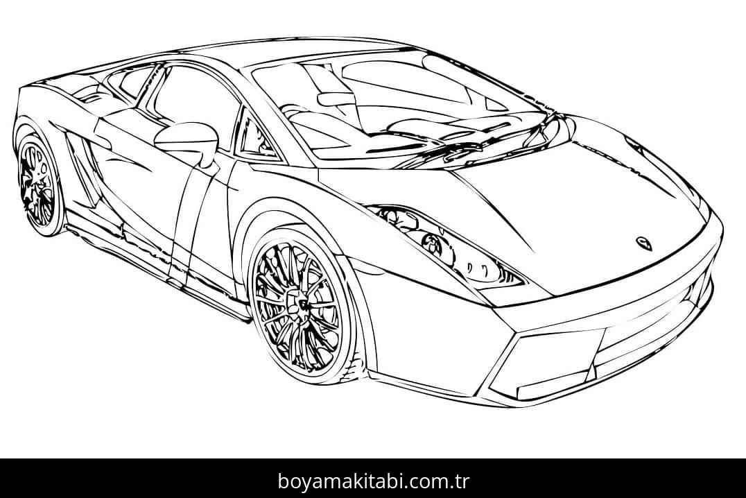 Lamborghini boyama sayfası #83 – eğitici aktivite, yaratıcılık