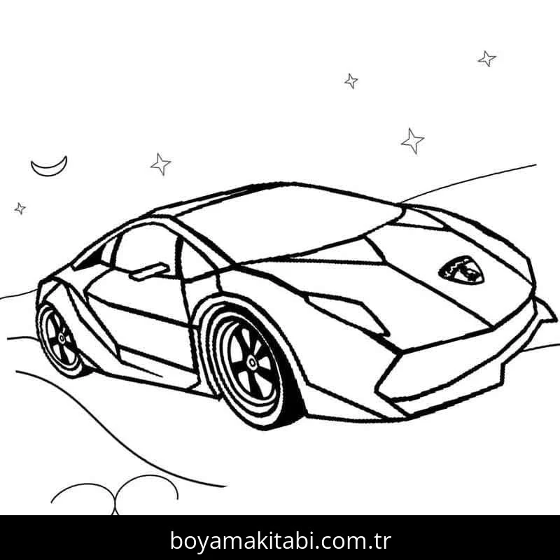 Lamborghini boyama sayfası #84 – el becerilerini geliştirir, boyama çalışması