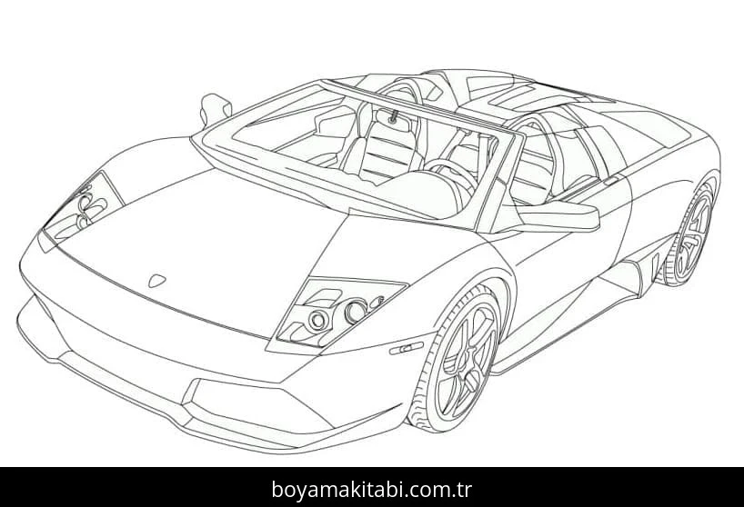 Lamborghini boyama sayfası #85 – keyifli zaman, renkli çizimler