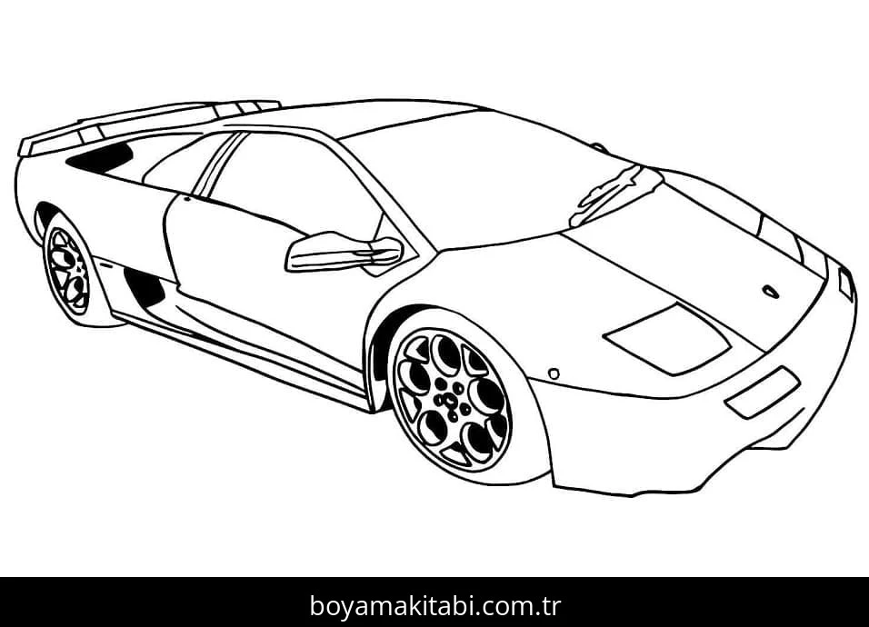 Lamborghini boyama sayfası #86 – evde etkinlik, anaokulu etkinliği