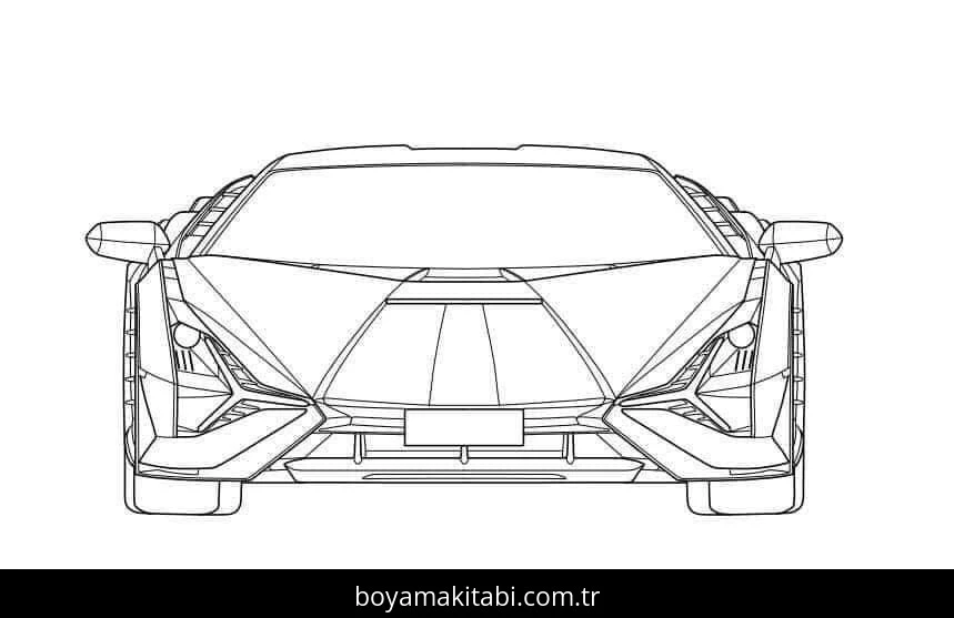 Lamborghini boyama sayfası #87 – çocuk aktivitesi, ilkokul öğrencileri için
