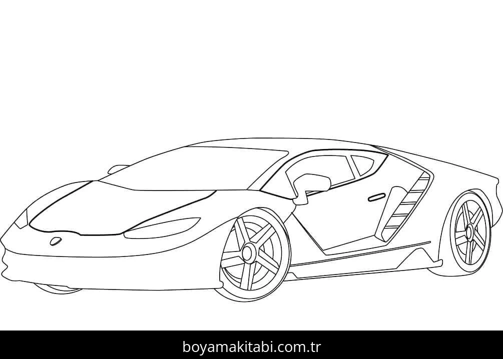 Lamborghini boyama sayfası #91 – boyama çalışması, sınıf etkinliği