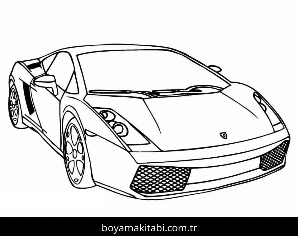 Lamborghini boyama sayfası – eğitici aktivite, yaratıcılık