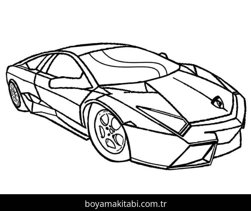 Lamborghini boyama sayfası – keyifli zaman, renkli çizimler