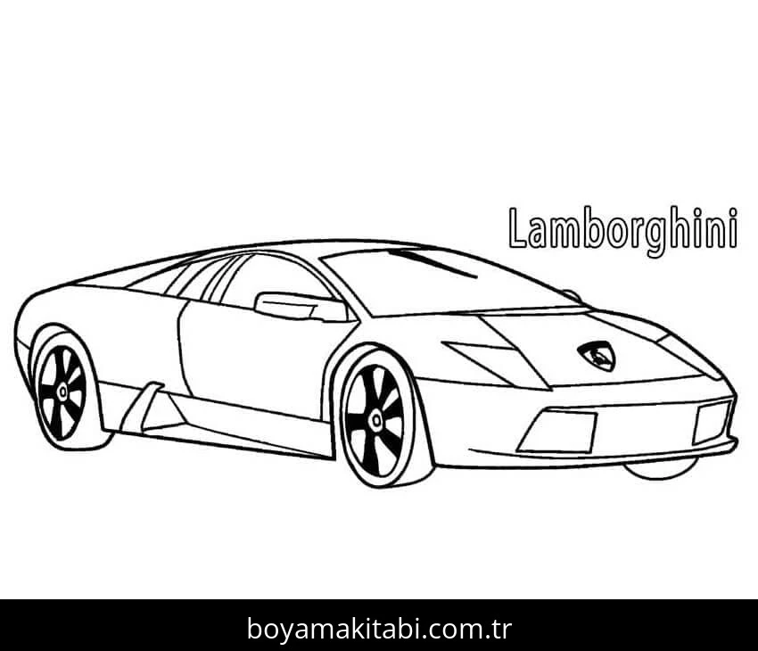 Lamborghini boyama sayfası – sanatsal çalışma, çocuklar için